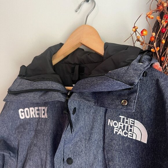 The North Face Men's Gore-TEX Mountain Jacket XXS Denim Blue Waterproof - Picture 2 of 16